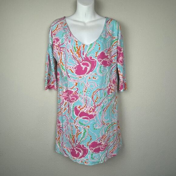 Lilly Pulitzer Eliza T-Shirt Dress Size S Jellies Be Jammin Jellyfish Print - Picture 2 of 7